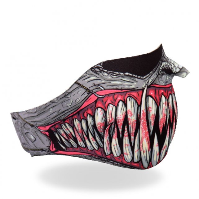 Hot Leathers Fang Face Neoprene 1/2 Face Mask Reptile Hooks & Fangs facemask