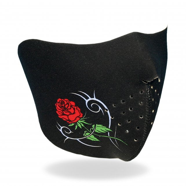 Hot Leathers Ladies Tribal Rose Neoprene 1/2 Mask