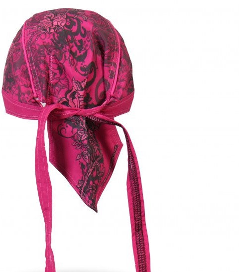 Hot Leathers Maroon Stained Heart Headwrap Flower Premium Du-Rag
