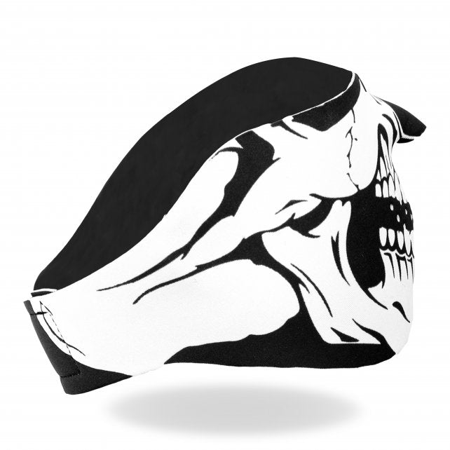 Hot Leathers Neoprene Skull 1/2 Mask - Black and White Face Mask facemask