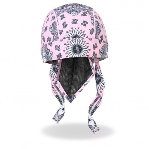 Hot Leathers Pink Paisley Headwrap Ladies Premium Biker Du-Rag Doo Rag Cap