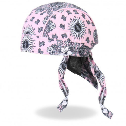 Hot Leathers Pink Paisley Headwrap Ladies Premium Biker Du-Rag Doo Rag Cap