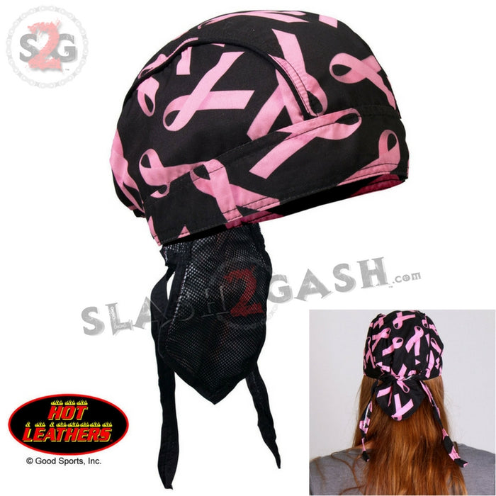 Hot Leathers Pink Ribbon Premium Headwrap Breast Cancer Biker Du-Rag