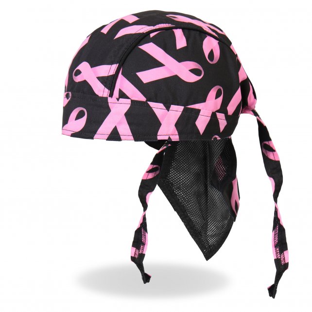 Hot Leathers Pink Ribbon Premium Headwrap Breast Cancer Biker Du-Rag