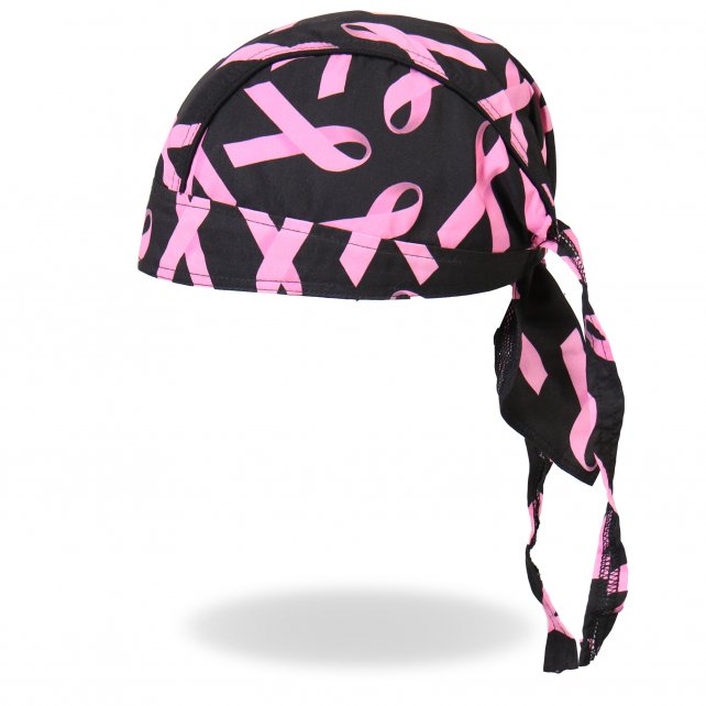 Hot Leathers Pink Ribbon Premium Headwrap Breast Cancer Biker Du-Rag