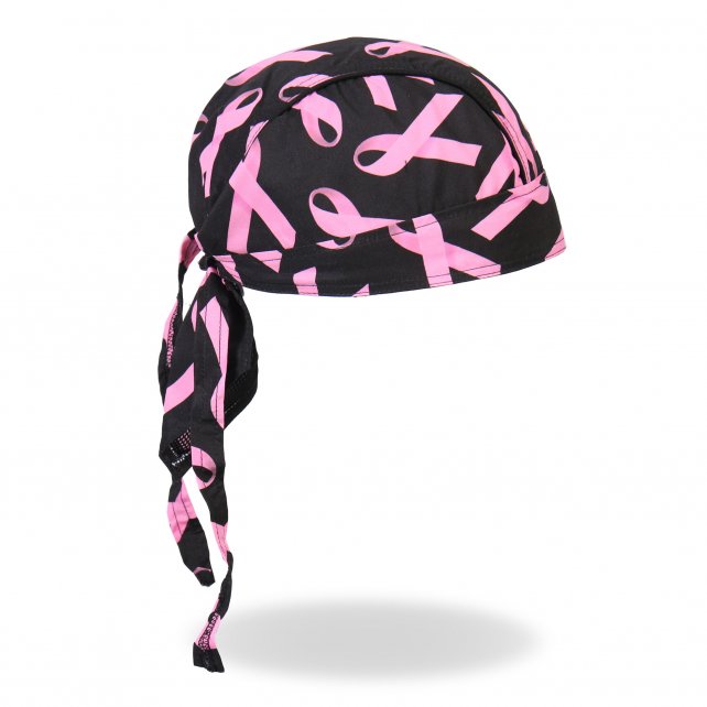 Hot Leathers Pink Ribbon Premium Headwrap Breast Cancer Biker Du-Rag