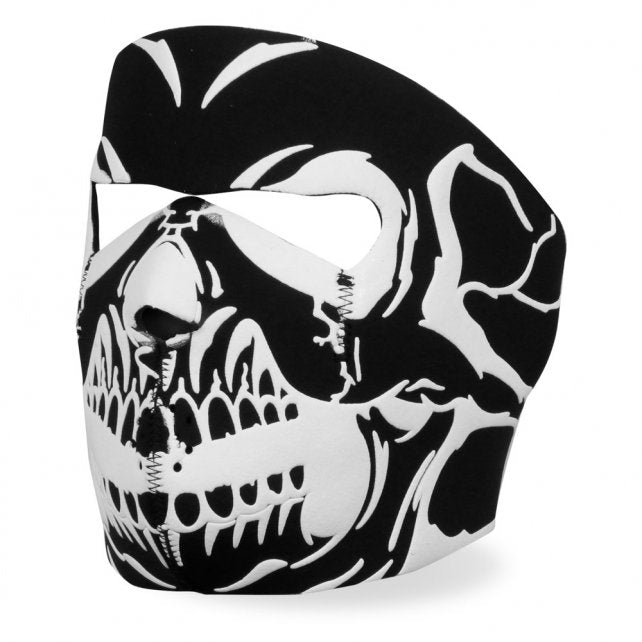 Hot Leathers Puff Ink Skull Neoprene Face Mask B/W 3D Ink