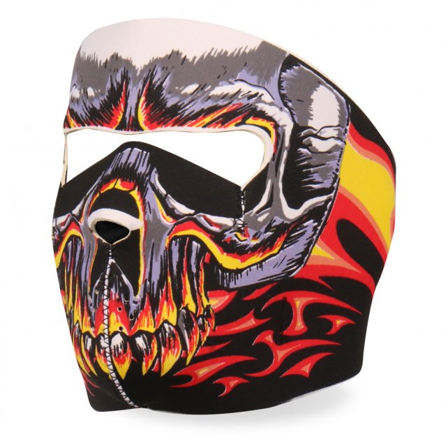 Hot Leathers Red Evil Skull Neoprene Face Mask w/ Flames
