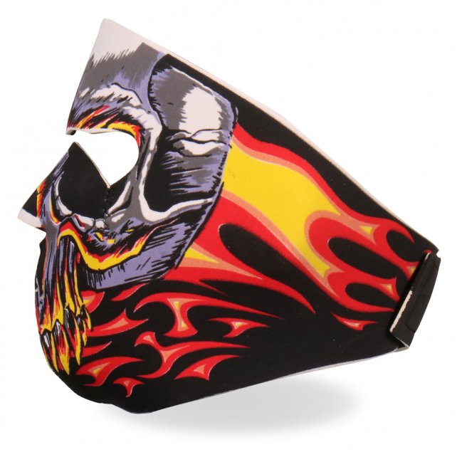 Hot Leathers Red Evil Skull Neoprene Face Mask w/ Flames