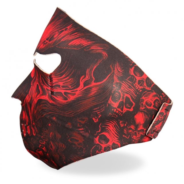 Hot Leathers Red Shredder Skull Neoprene Face Mask