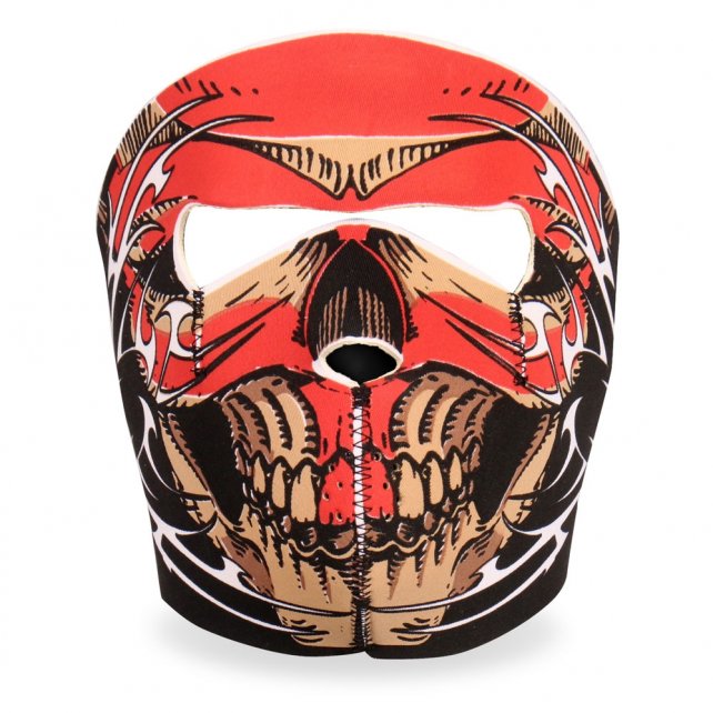 Hot Leathers Red Skull Face Neoprene Face Mask Tribal
