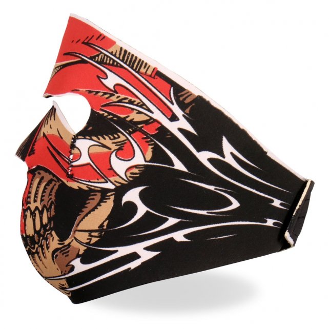 Hot Leathers Red Skull Face Neoprene Face Mask Tribal