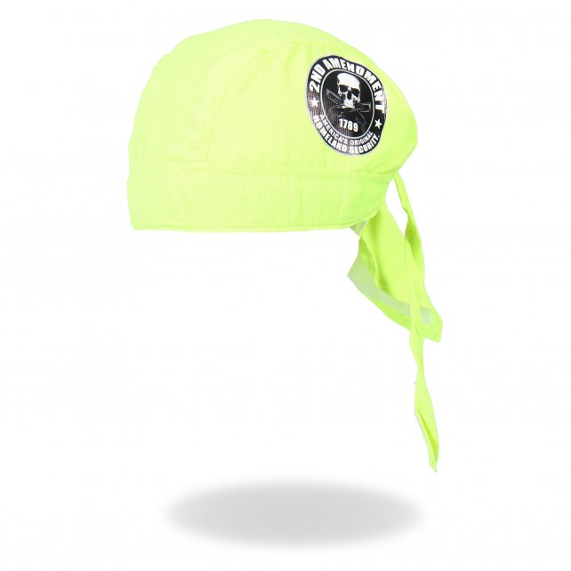 Hot Leathers Safety Green 2nd Amendment Premium Headwrap Hi-Vis Du-Rag