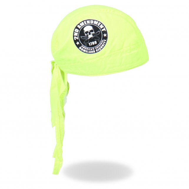 Hot Leathers Safety Green 2nd Amendment Premium Headwrap Hi-Vis Du-Rag