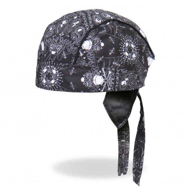 Hot Leathers Skull Paisley Premium Headwrap Biker Crossbones Du-Rag Doo Rag Cap