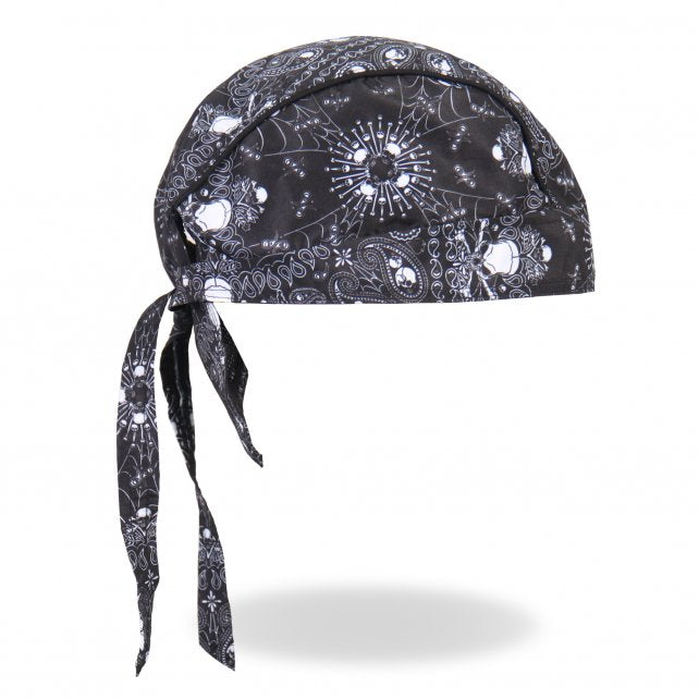 Hot Leathers Skull Paisley Premium Headwrap Biker Crossbones Du-Rag Doo Rag Cap