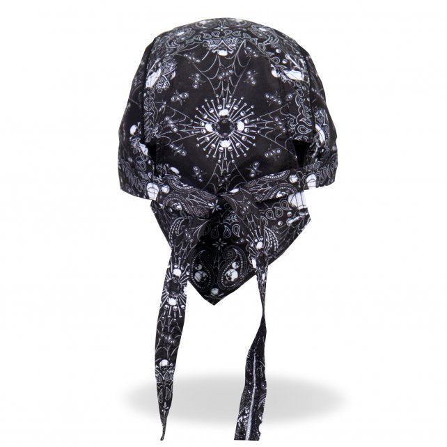 Hot Leathers Skull Paisley Premium Headwrap Biker Crossbones Du-Rag Doo Rag Cap