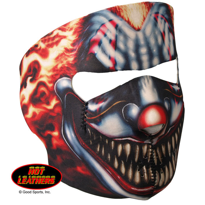Hot Leathers Smoking Clown Face Mask Neoprene Evil Clown w/ Cigar Head Wear