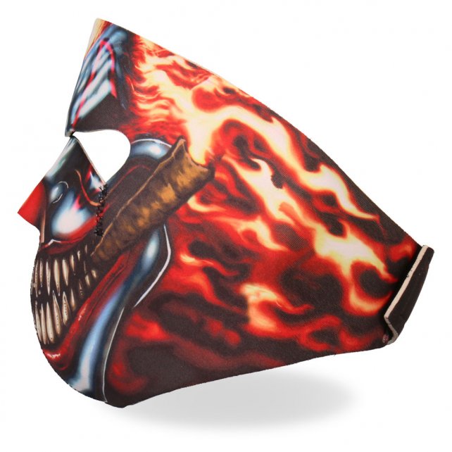 Hot Leathers Smoking Clown Face Mask Neoprene Evil Clown w/ Cigar Head Wear