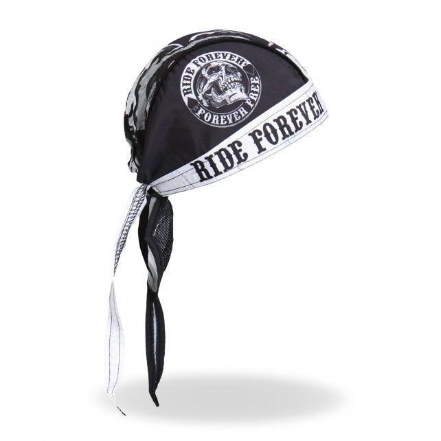 Hot Leathers Spade Skull Headwrap Ride Forever Premium Biker Du-Rag