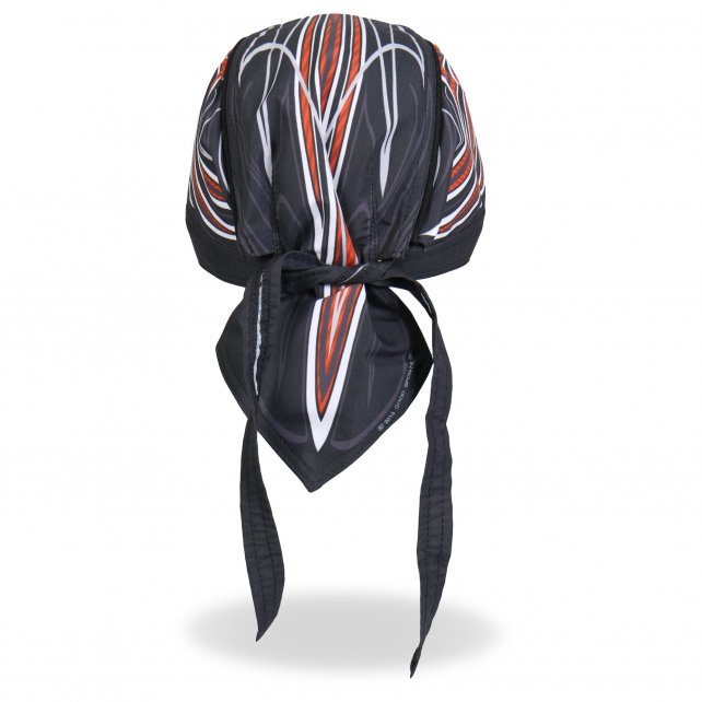 Hot Leathers Stitches Headwrap Winged Skull Pinstripe Biker Du-Rag