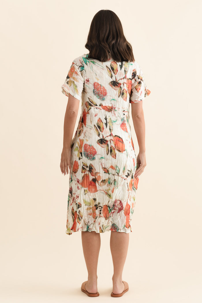 Idalina Orange Harvest Pocket Dress,Brunette model,alt text|model:MJ