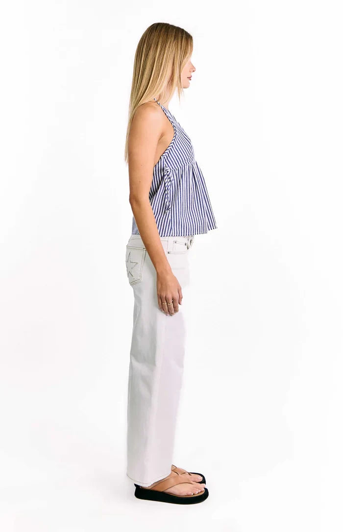 Imee Blue Striped Top