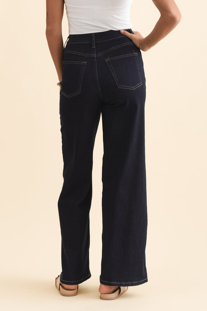 Imogen Indigo Straight Leg Jeans,Brunette model,alt text|model:Brontie