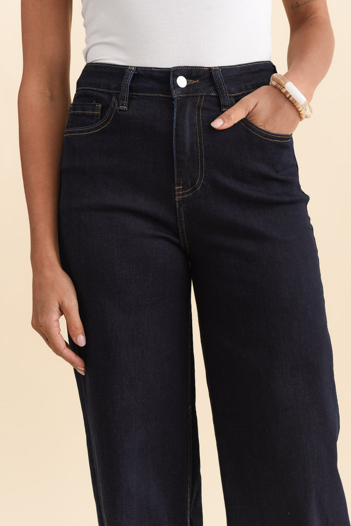 Imogen Indigo Straight Leg Jeans,Brunette model,alt text|model:Brontie