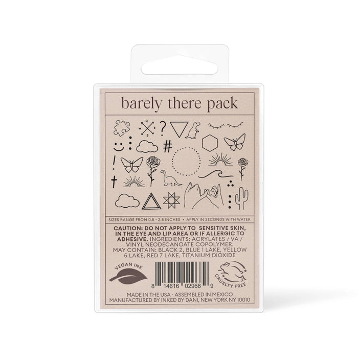 INKED BY DANI Barely There Temporary Tattoo Pack