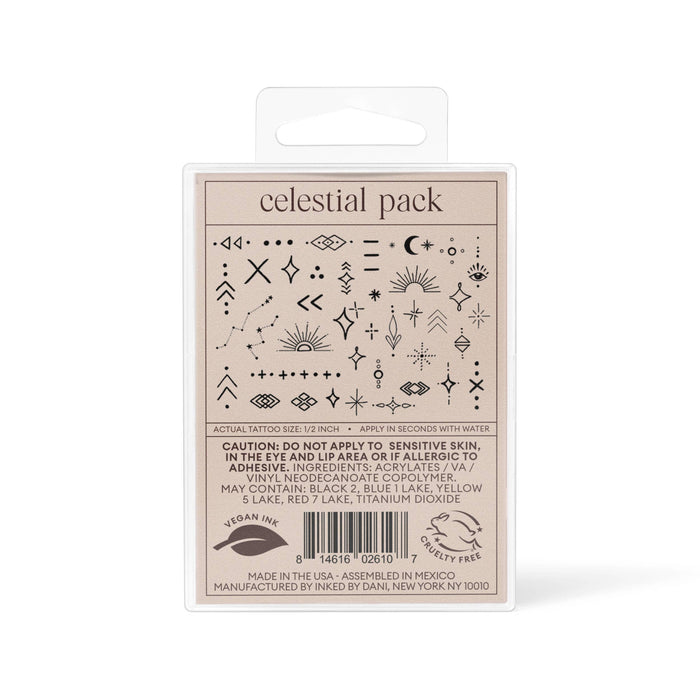 INKED BY DANI Celestial Temporary Tattoo Pack