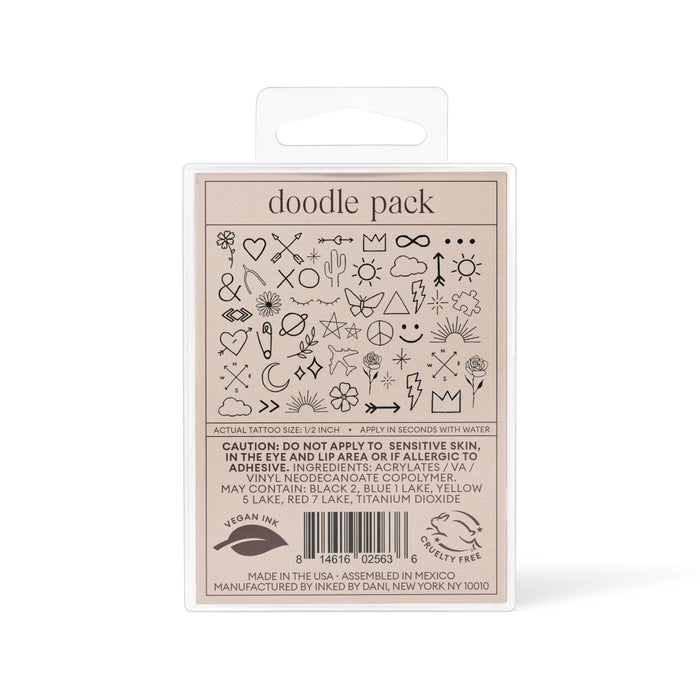 INKED BY DANI Doodle Temporary Tattoo Pack