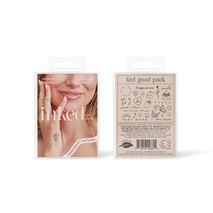 INKED BY DANI Feel Good Temporary Tattoo Pack