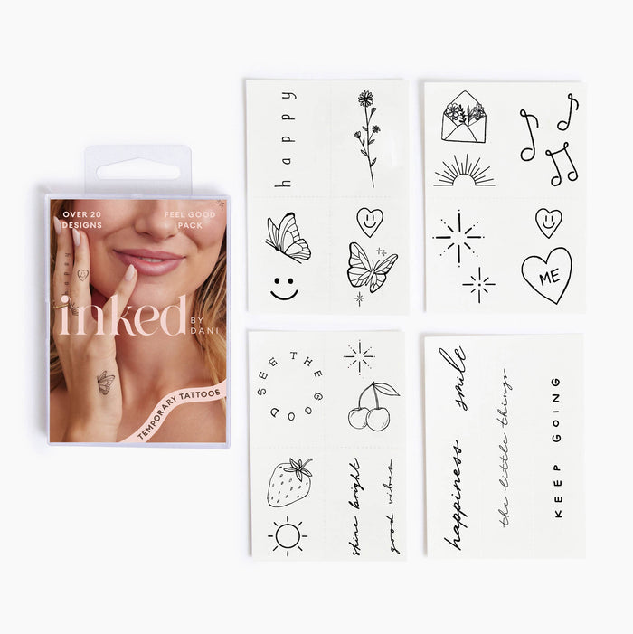INKED BY DANI Feel Good Temporary Tattoo Pack