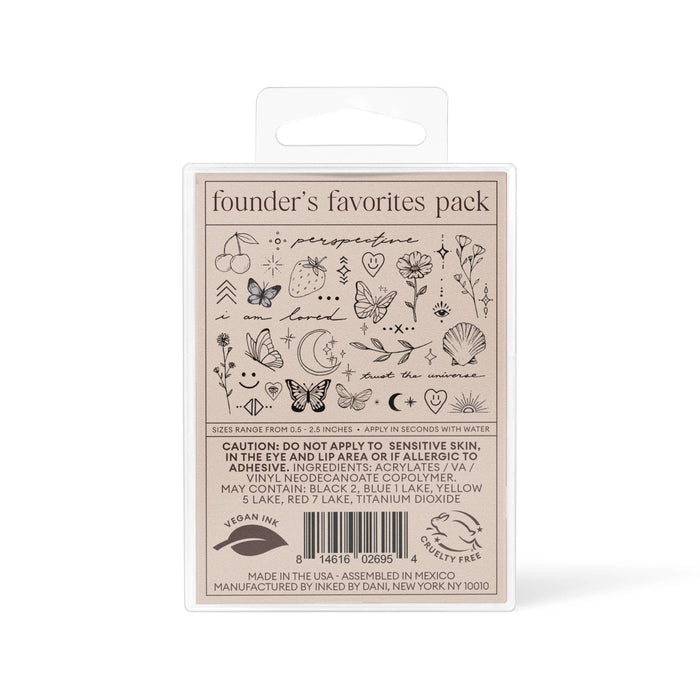INKED BY DANI Founders Favorites Temporary Tattoo Pack