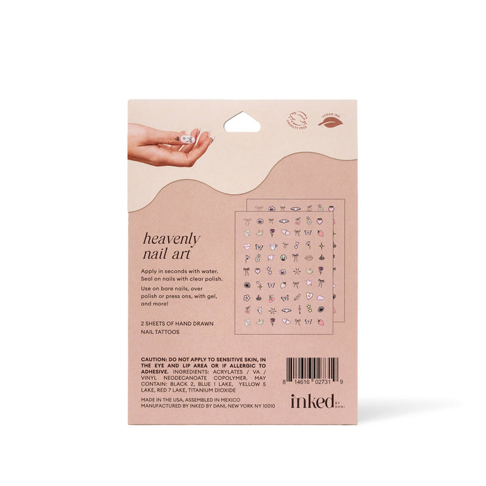 INKED BY DANI Heavenly Nail Art Temporary Tattoo Pack