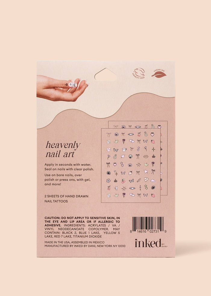 INKED BY DANI Heavenly Nail Art Temporary Tattoo Pack