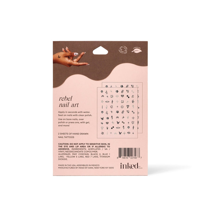 INKED BY DANI Rebel Nail Art Temporary Tattoo Pack