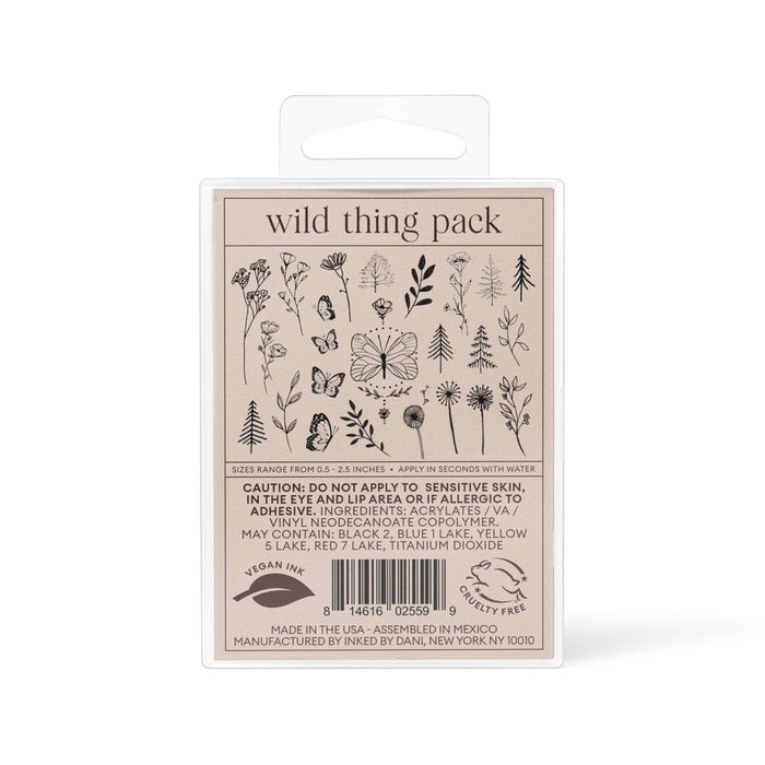 INKED BY DANI Wild Thing Temporary Tattoo Pack