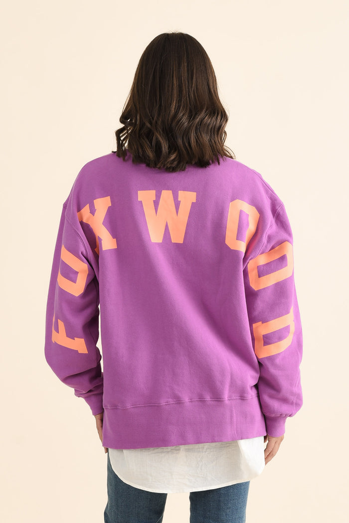 Interval Purple Crewneck Sweatshirt,brunette model,Back of Outfit,alt text|model:MJ