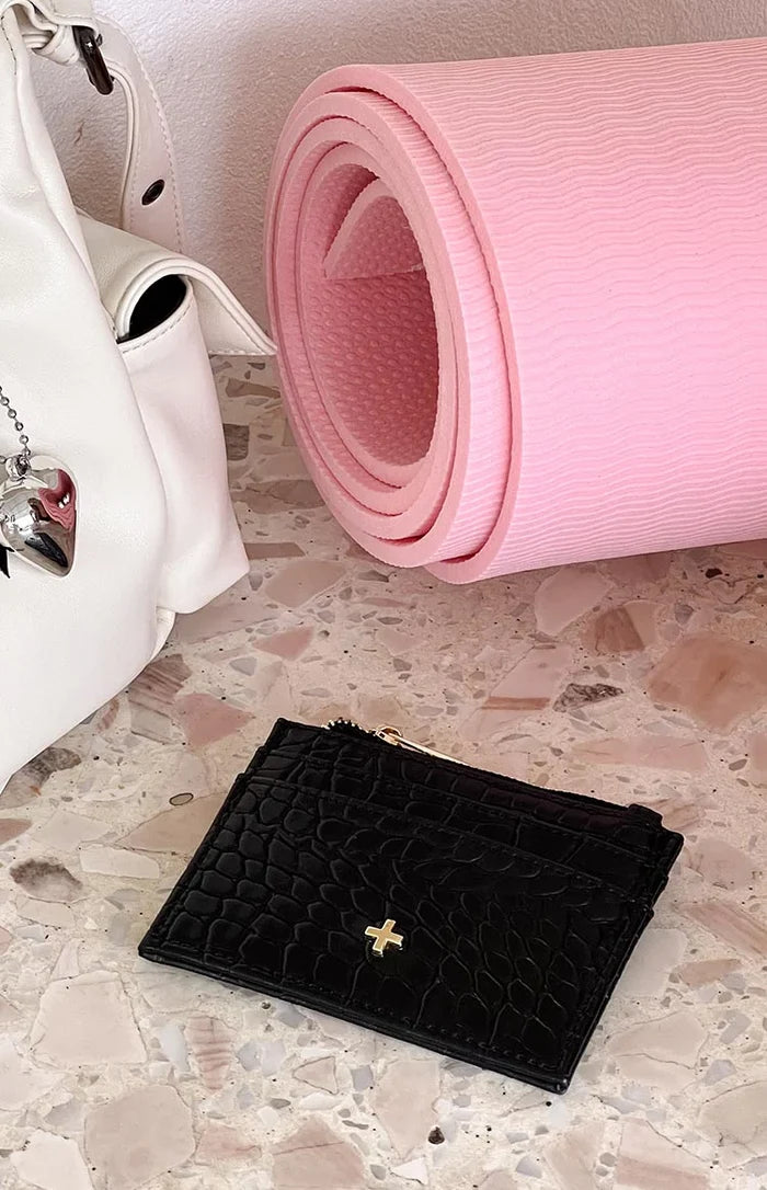 Ivy Black Croc Wallet