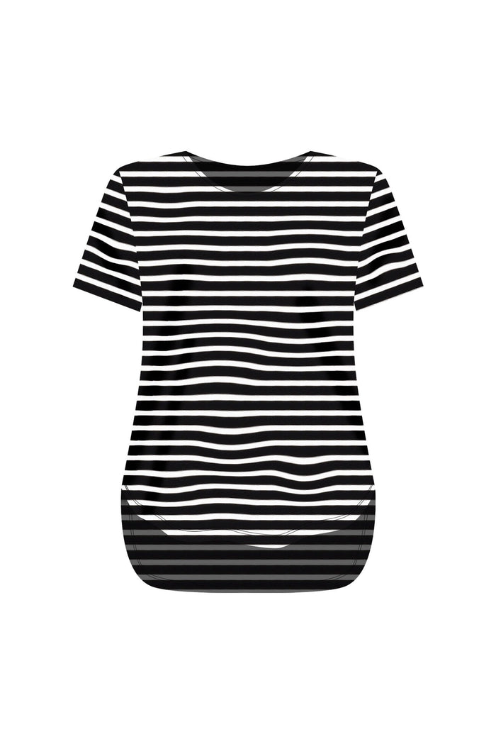 Janis Black Stripe Bamboo Tee,ghost-mani