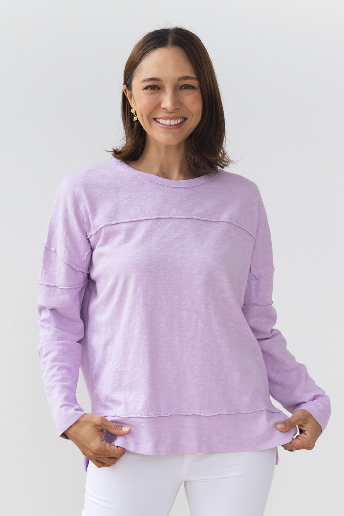 Jayne Lilac Cotton Throw On Top