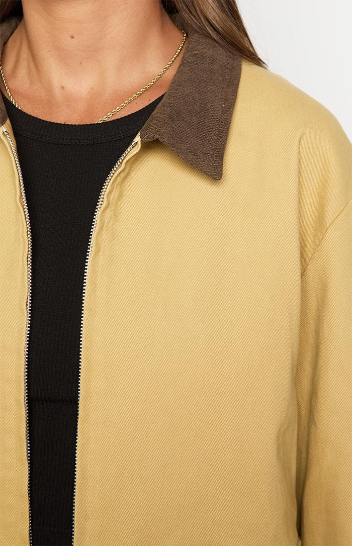 Jemma Cream Contrast Canvas Jacket