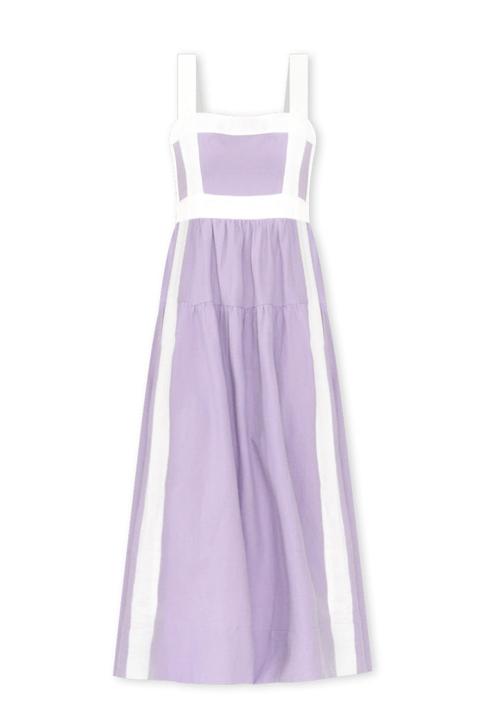 Jolie Purple Trim Cotton Blend Dress,ghost-mani