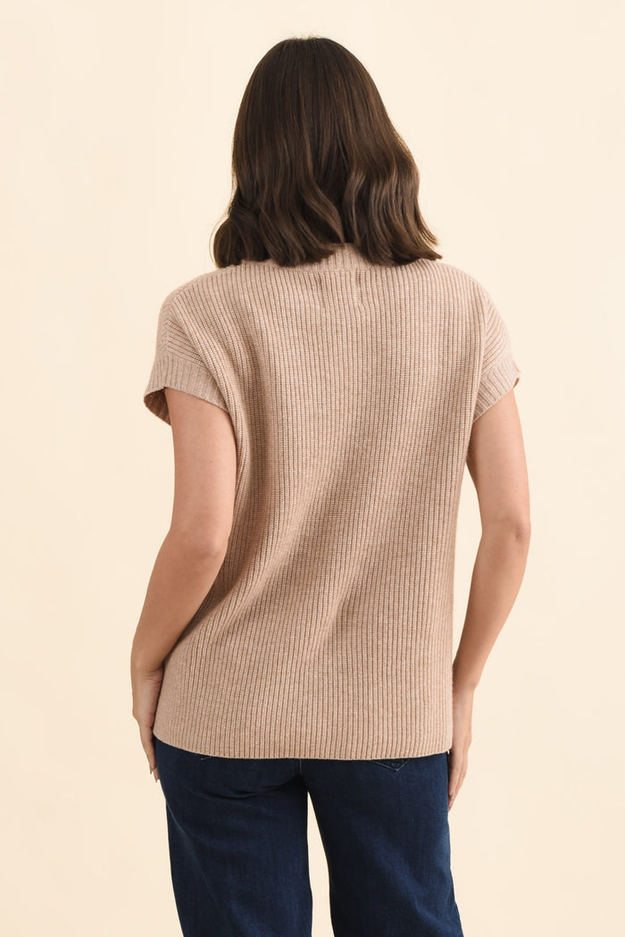 Joyce Beige Wool Cashmere Tee