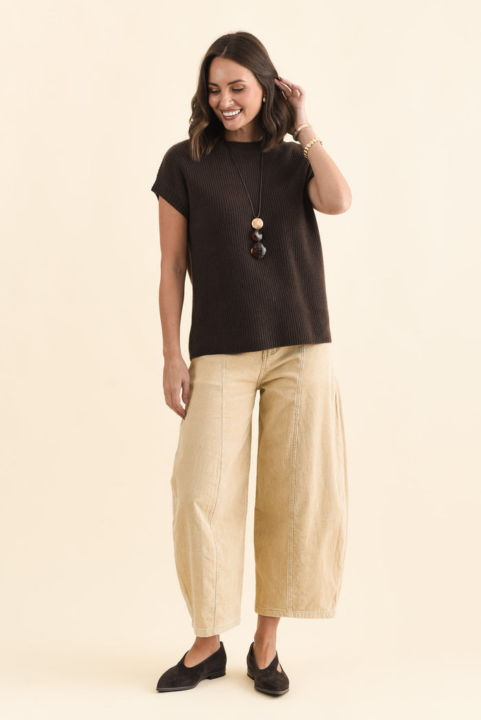 Joyce Chocolate Wool Cashmere Tee