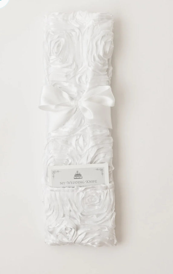 Jubilee Keepsakes Wedding Knife-Rosettes White