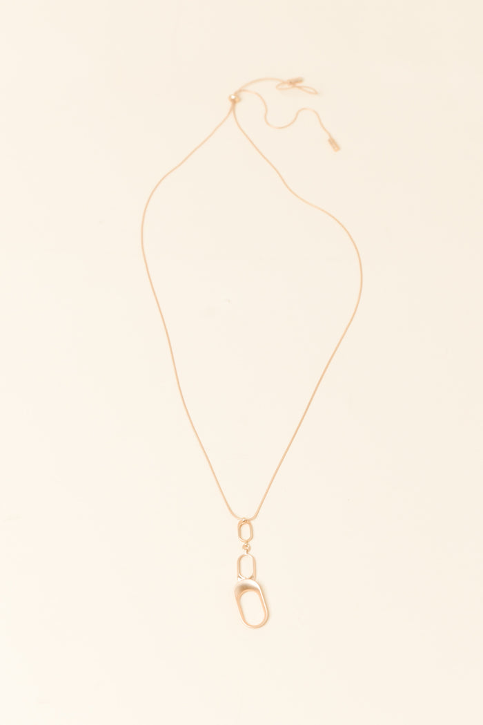 Kalinda Gold Oval Tiered Necklace