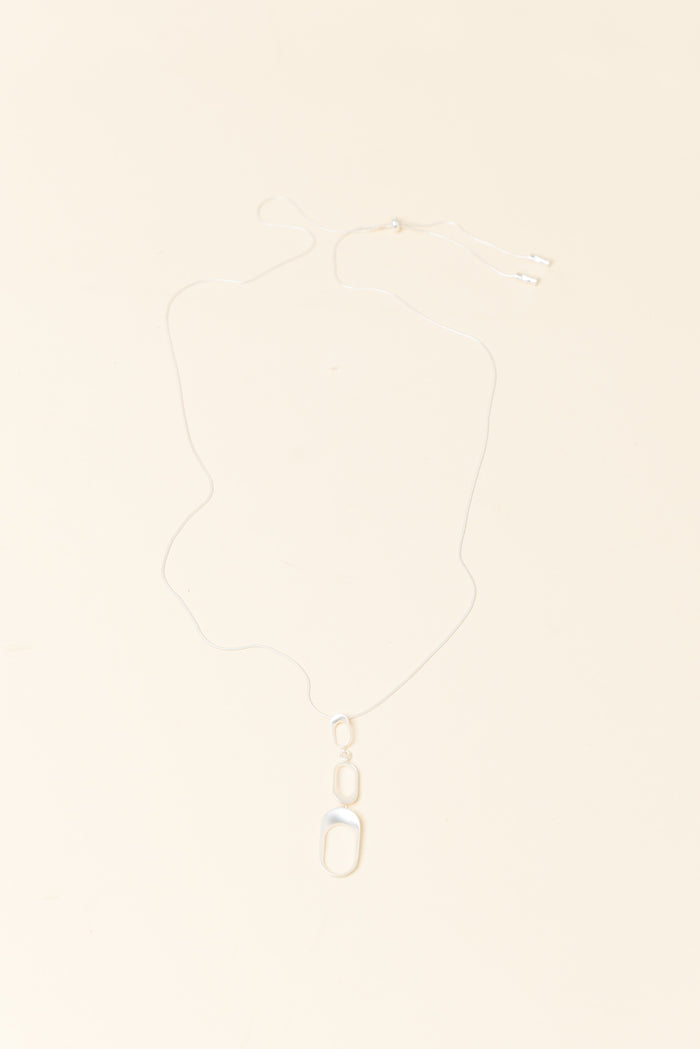 Kalinda Silver Oval Tiered Necklace